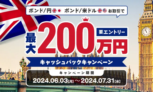 ポンド/円・ポンド/米ドル　キャッシュバックキャンペーン